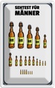 Blechschild 30x20 cm Alkohol Sehtest für Männer Bierflaschen Spruch Zitat