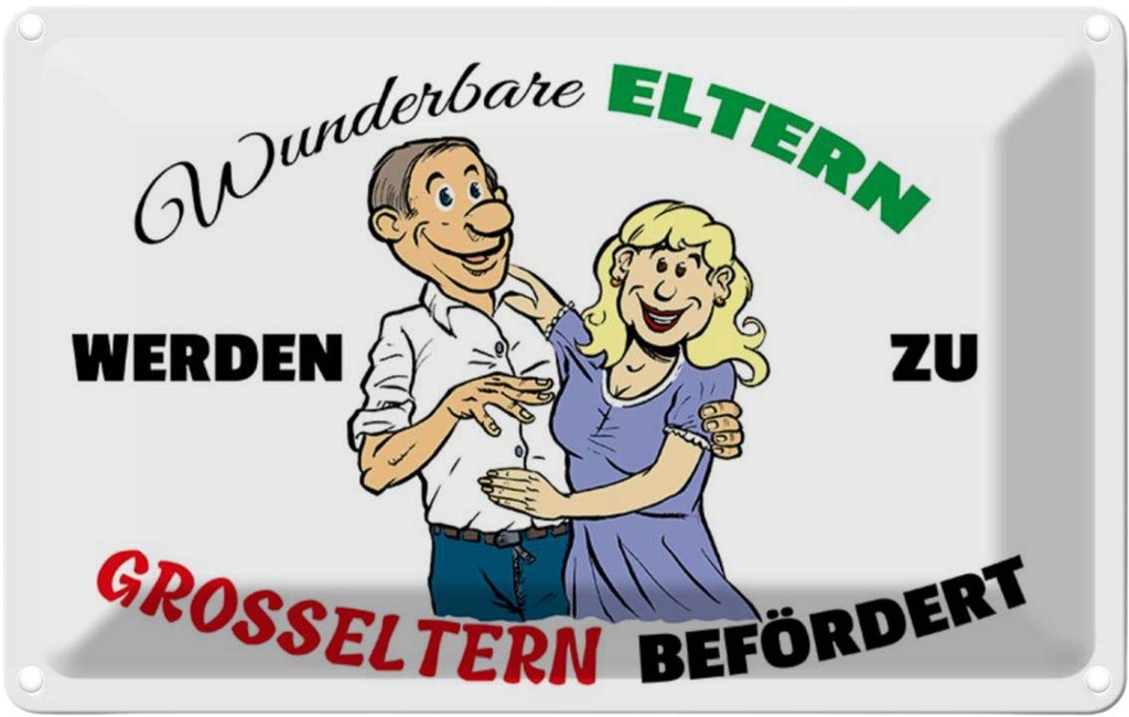 [LA-112082-2030] Blechschild 20x30 cm wunderbare Eltern werden Großeltern Familie Freunde