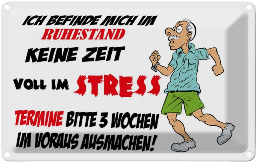 [LA-112187-2030] Blechschild 20x30 cm ich befinde mich im Ruhestand Dekoration Spruch Zitat