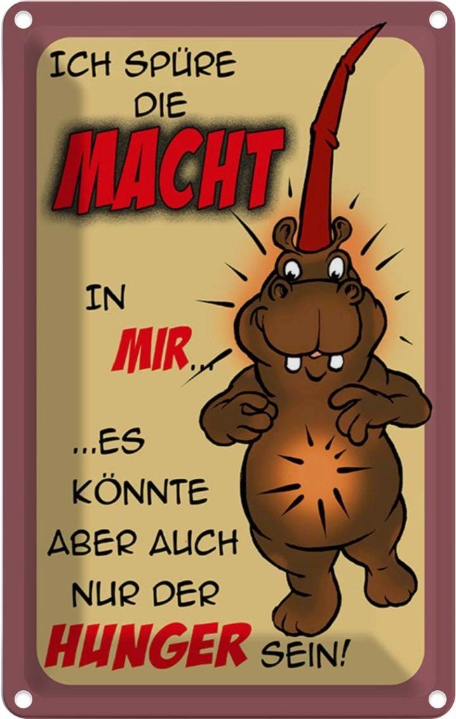 [LA-112202-2030] Blechschild 30x20 cm Ich spüre die Macht in mir Dekoration Spruch Zitat