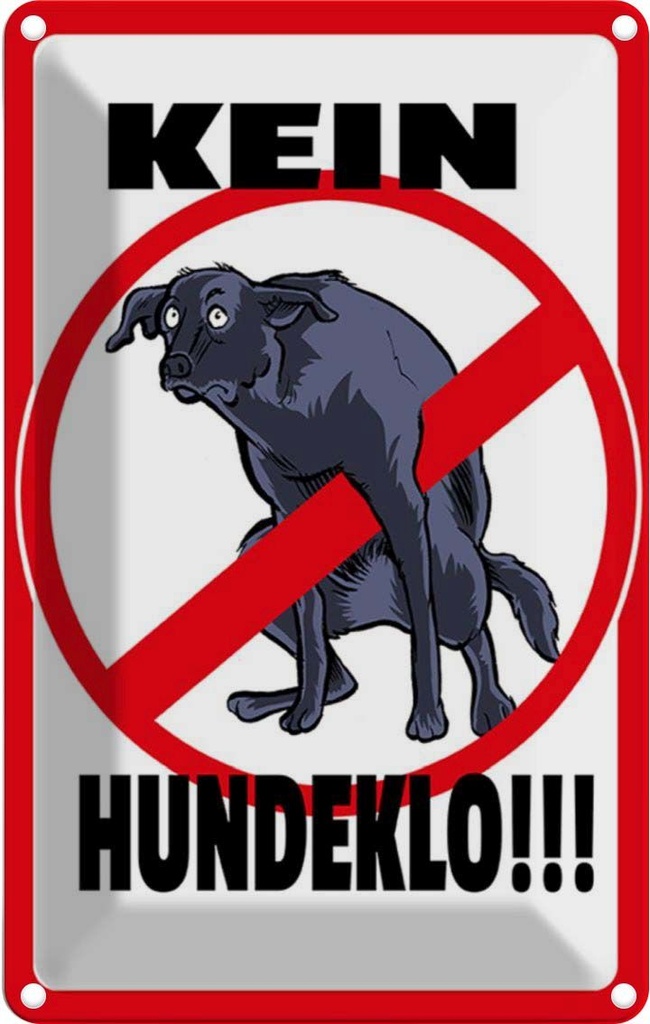 [LA-112207-2030] Blechschild 30x20 cm Kein Hundeklo Tiere Tier Haustier Hund