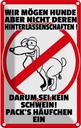 Blechschild 30x20 cm wir mögen keine Hundehäufchen Dekoration