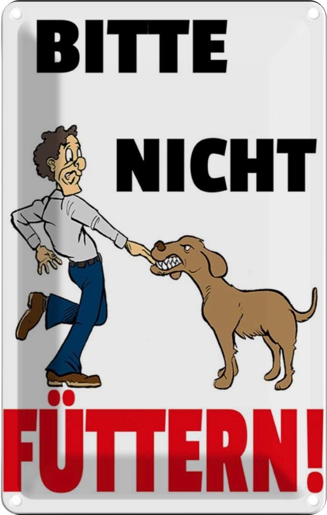 [LA-112237-2030] Blechschild 30x20 cm Tiere Bitte nicht füttern Hund Tier Haustier