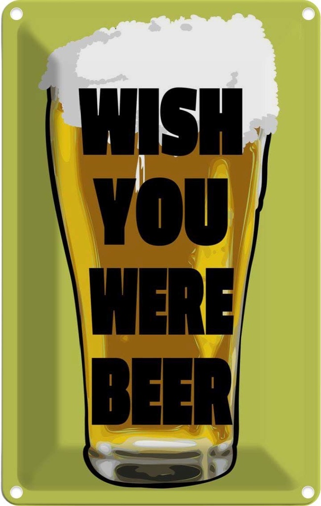 [LA-112395-2030] Blechschild 30x20 cm Alkohol Wish you were beer Bier