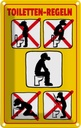Blechschild 30x20 cm Toiletten Regeln Warnschild Hinweisschild Sicherheit Vorsicht