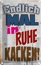 Blechschild 30x20 cm Endlich mal in Ruhe kacken Dekoration Spruch Zitat