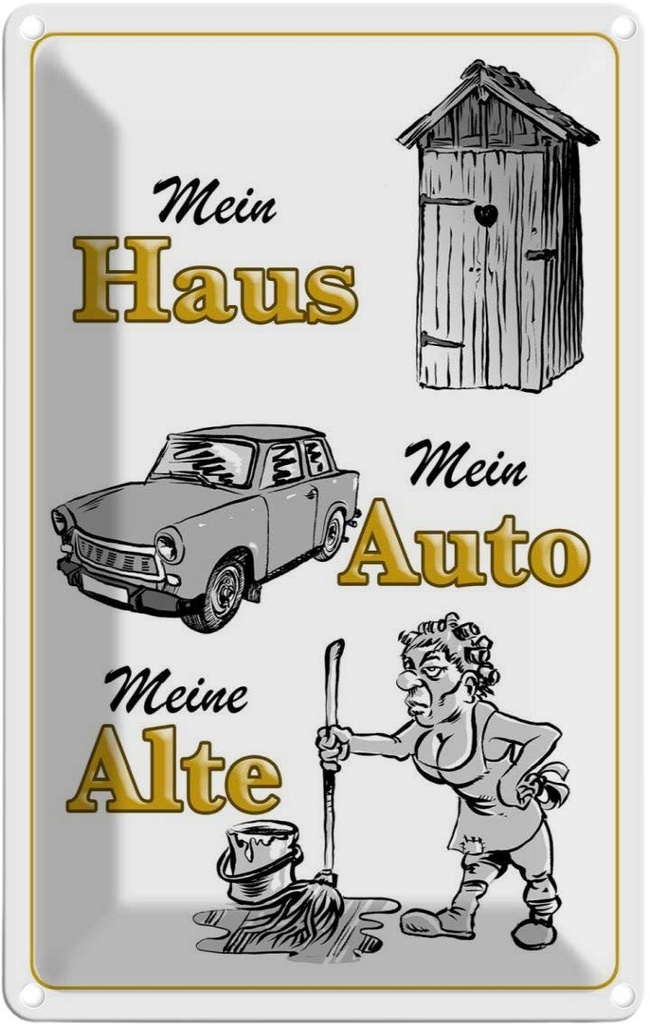 [LA-112592-2030] Blechschild 30x20 cm mein Haus Auto meine Alte Garage Werkstatt