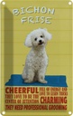 Blechschild 30x20 cm Hund Bichon Frise cheerful Tier Haustier