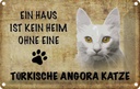 Blechschild 20x30 cm türkische Angora Katze Tier Haustier