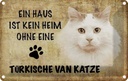 Blechschild 20x30 cm türkische Van Katze Tier Haustier