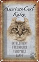Blechschild 30x20 cm American Curl Katze Tier Haustier