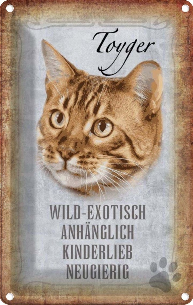 [LA-112758-2030] Blechschild 30x20 cm Toyger Katze Tier Haustier