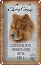 Blechschild 30x20 cm Chow Hund loyal Tier Haustier