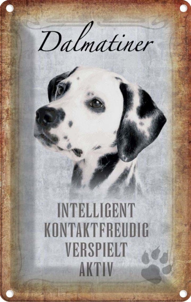 [LA-112815-2030] Blechschild 30x20 cm Dalmatiner Hund Tier Haustier