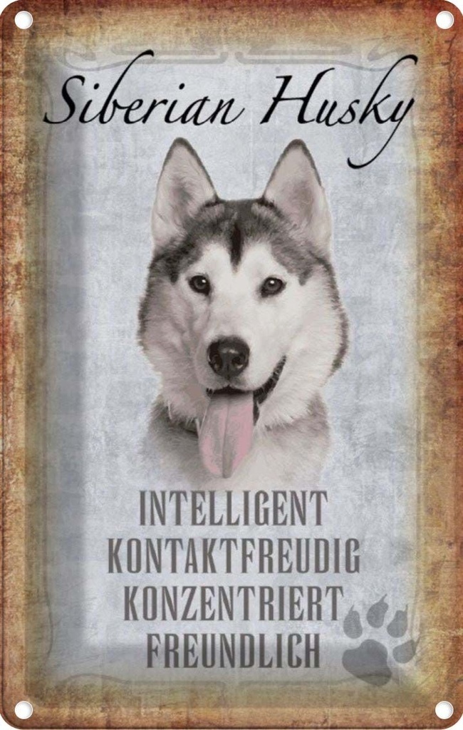 [LA-112821-2030] Blechschild 30x20 cm Siberian Husky Hund Tier Haustier
