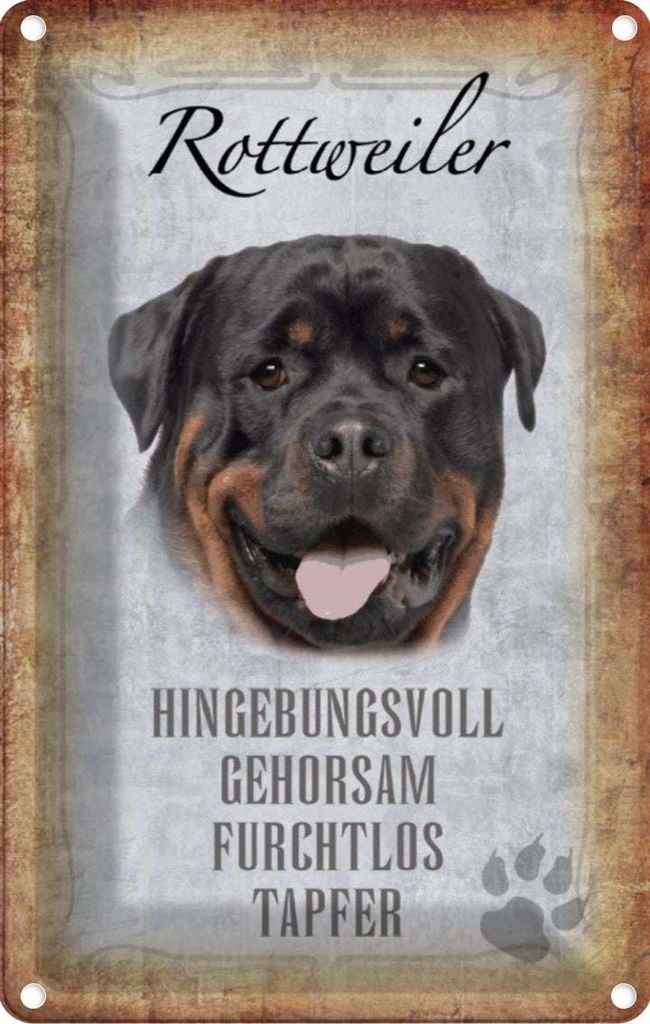 [LA-112829-2030] Blechschild 30x20 cm Rottweiler Hund Tier Haustier