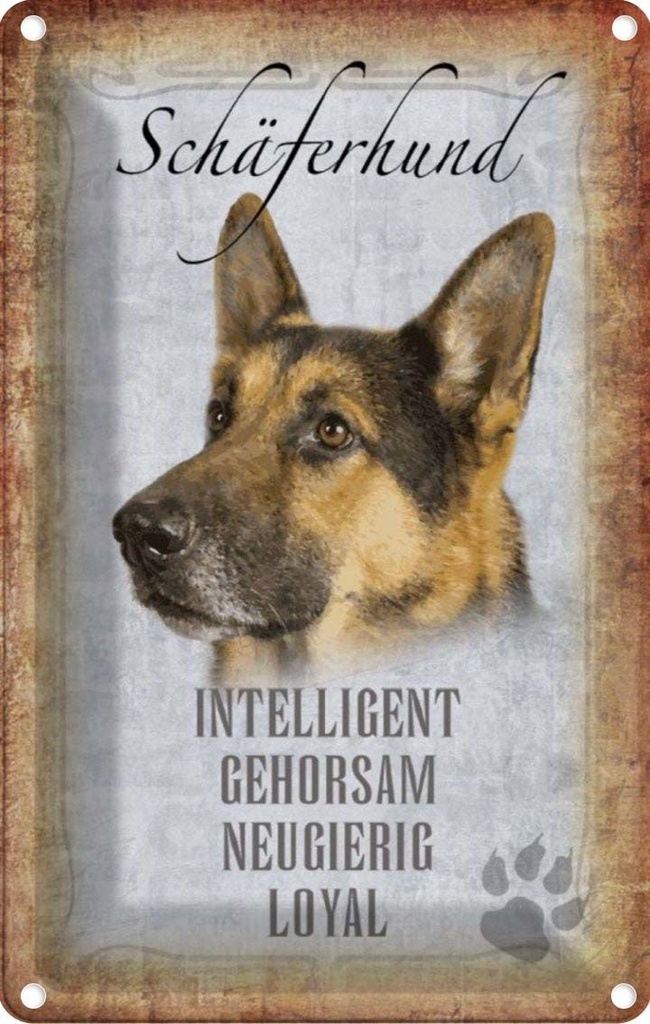 [LA-112830-2030] Blechschild 30x20 cm Schäferhund Hund Tier Haustier