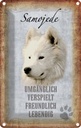Blechschild 30x20 cm Samojede Hund Tier Haustier