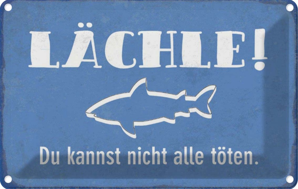 [LA-112856-2030] Blechschild 20x30 cm lächle Du kannst nicht alle Dekoration Spruch Zitat