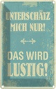 Blechschild 30x20 cm unterschätz mich nur Geschenk Familie Freunde