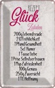 Blechschild 30x20 cm Rezept Glück Zutaten Geschenk Familie Freunde