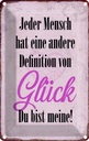 Blechschild 30x20 cm Glück du bis meine Geschenk Familie Freunde