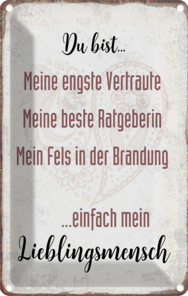 [LA-112907-2030] Blechschild 30x20 cm du bist einfach Lieblingsmensch Spruch Zitat