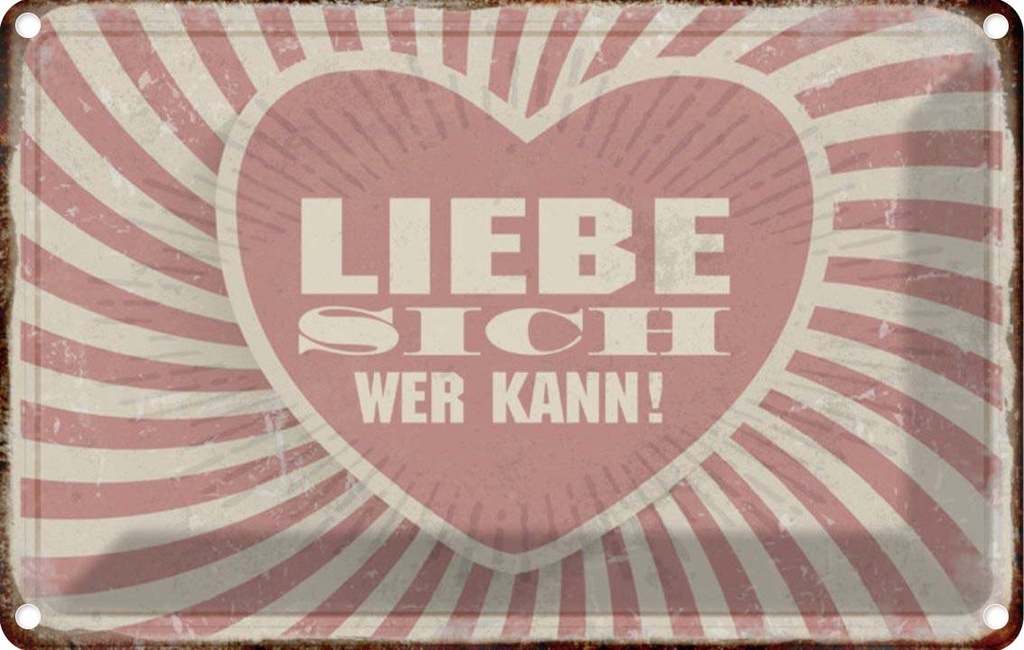 [LA-112922-2030] Blechschild 20x30 cm liebe sich wer kann Geschenk Familie Freunde