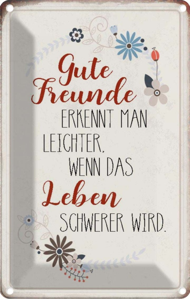 [LA-113065-2030] Blechschild 30x20 cm gute Freunde erkennt Geschenk Familie