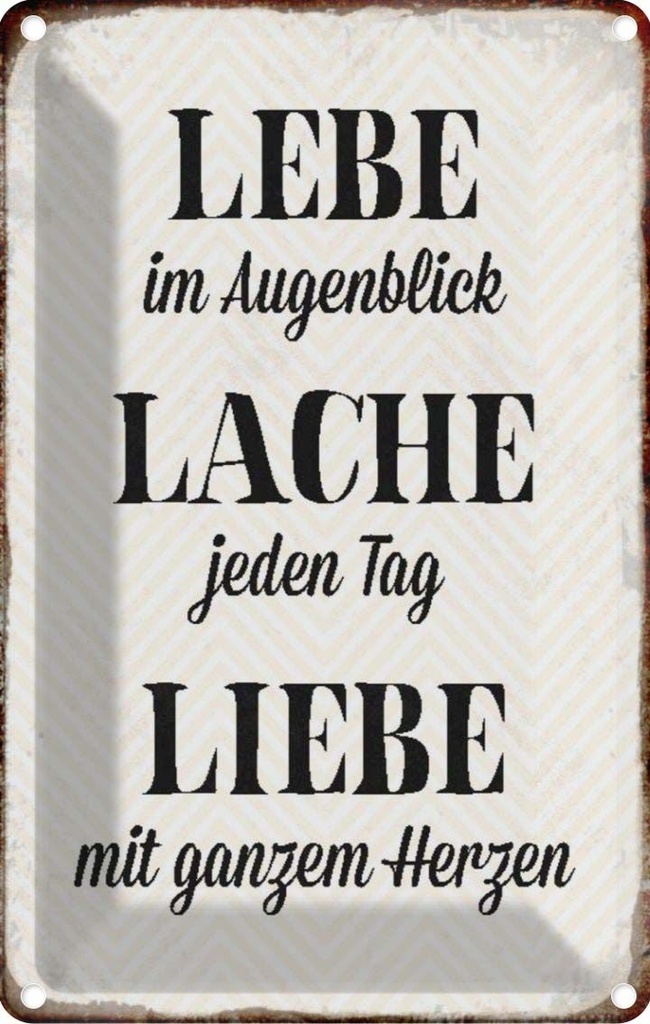 [LA-113067-2030] Blechschild 30x20 cm Lebe Lache jeden Tag Liebe Spruch Zitat