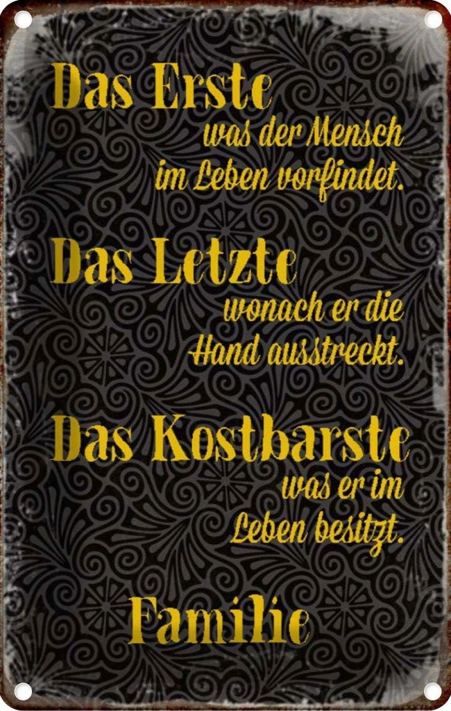 [LA-113077-2030] Blechschild 30x20 cm Familie erste letzte kostbarste Freunde