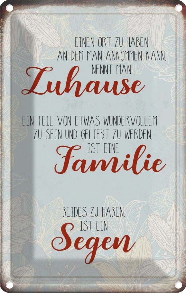 [LA-113082-2030] Blechschild 30x20 cm Zuhause Familie Segen Spruch Zitat