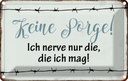 Blechschild 20x30 cm keine Sorge ich nerve nur die mag Spruch Zitat