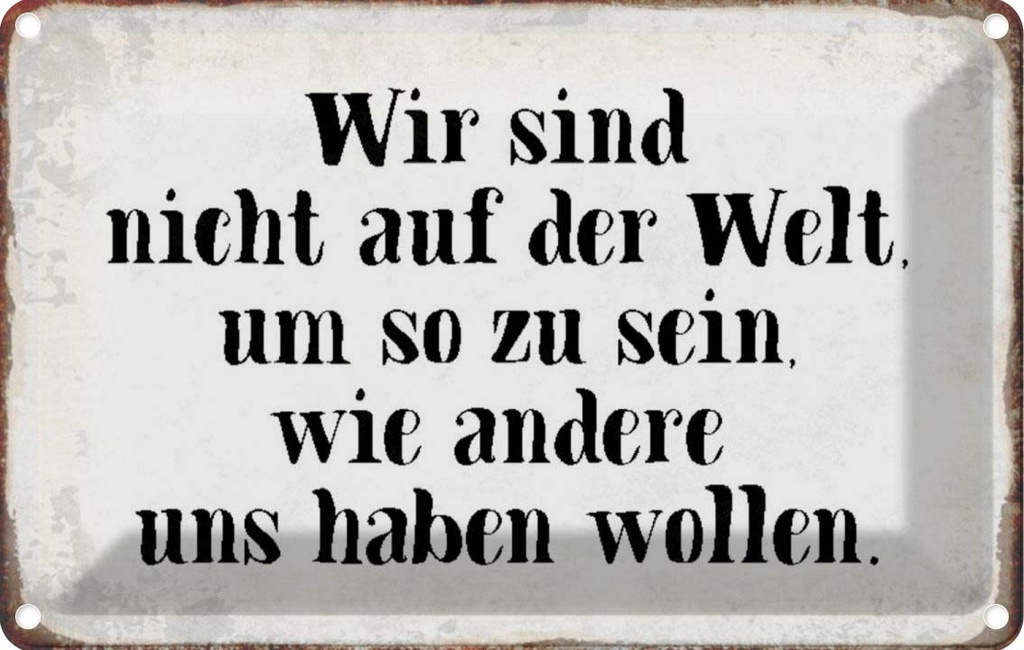 [LA-113151-2030] Blechschild 20x30 cm sind nicht auf Welt wie andere Dekoration Spruch Zitat