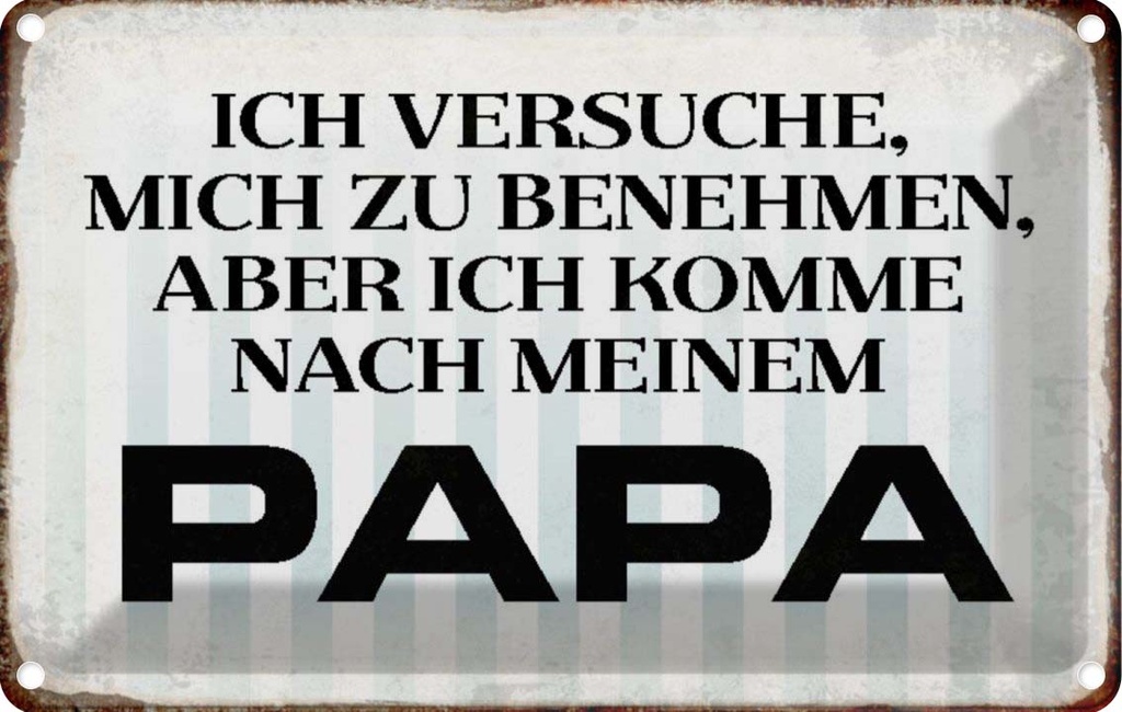 [LA-113153-2030] Blechschild 20x30 cm versuche mich zu benehmen Papa Familie Freunde