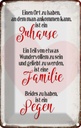 Blechschild 30x20 cm Zuhause Familie Segen Herz Spruch Zitat