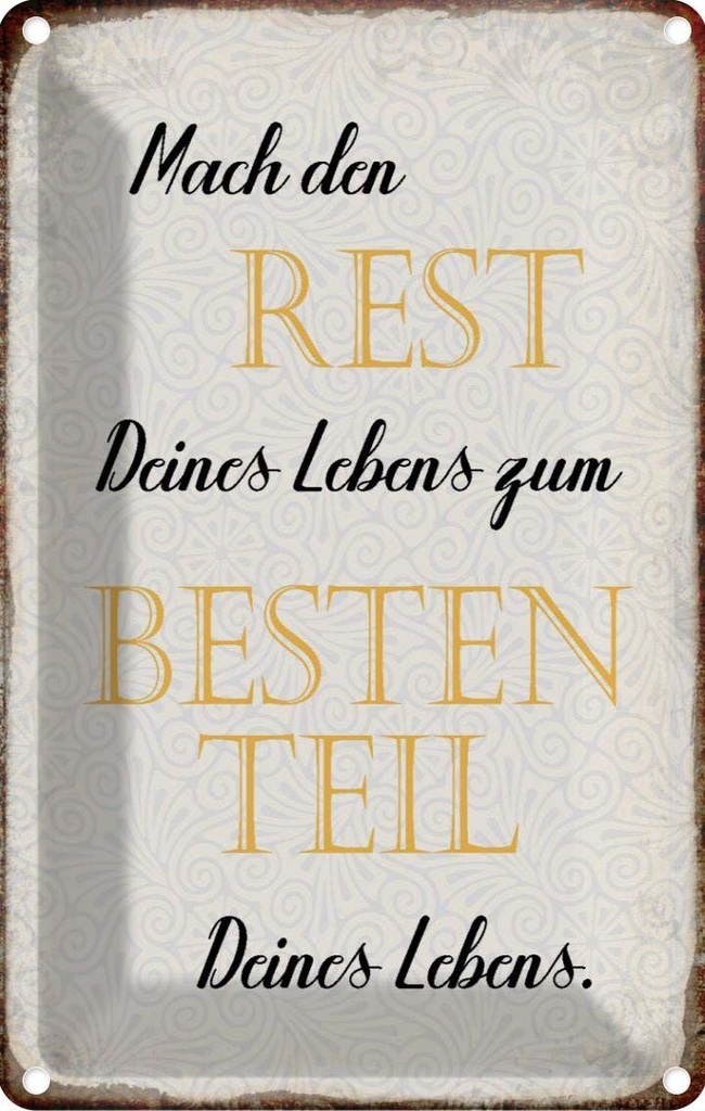 [LA-113236-2030] Blechschild 30x20 cm mach den Rest deines Lebens zum Spruch Zitat