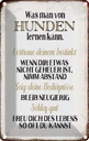 Blechschild 30x20 cm was man von Hunden lernen kann Tier Haustier Hund