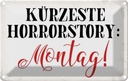 Blechschild 20x30 cm kürzeste Horrostory Montag Spruch Zitat