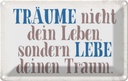 Blechschild 20x30 cm träume nicht dein Leben lebe Dekoration Spruch Zitat