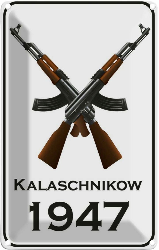 [LA-113510-2030] Blechschild 30x20 cm Gewehr Kalaschnikow 1947 Dekoration