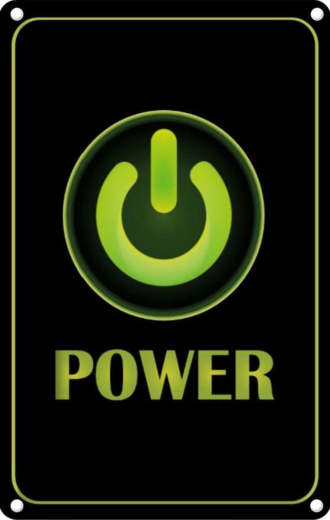 [LA-113551-2030] Blechschild 30x20 cm Power Taste Dekoration