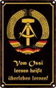 Blechschild 30x20 cm Ossi lernen heißt überleben Dekoration Spruch Zitat