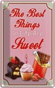 Blechschild 30x20 cm Cupcake best things in life are sweet Essen Trinken