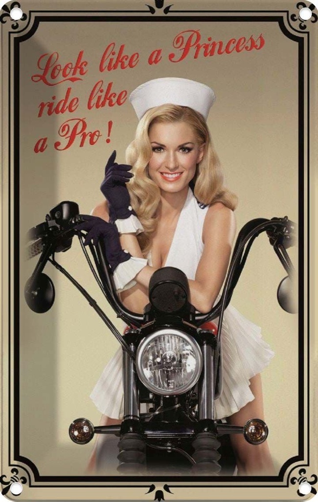 [LA-113648-2030] Blechschild 30x20 cm Motorrad look like a Princess ride Auto Garage Werkstatt
