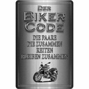 Blechschild 30x20 cm Motorrad Biker Code Paare zusammen Auto Garage Werkstatt
