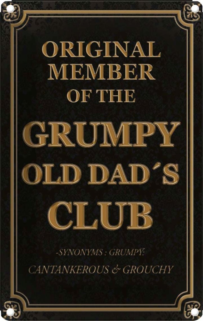 [LA-113660-2030] Blechschild 30x20 cm Original Grumpy old Dad´s Club Dekoration