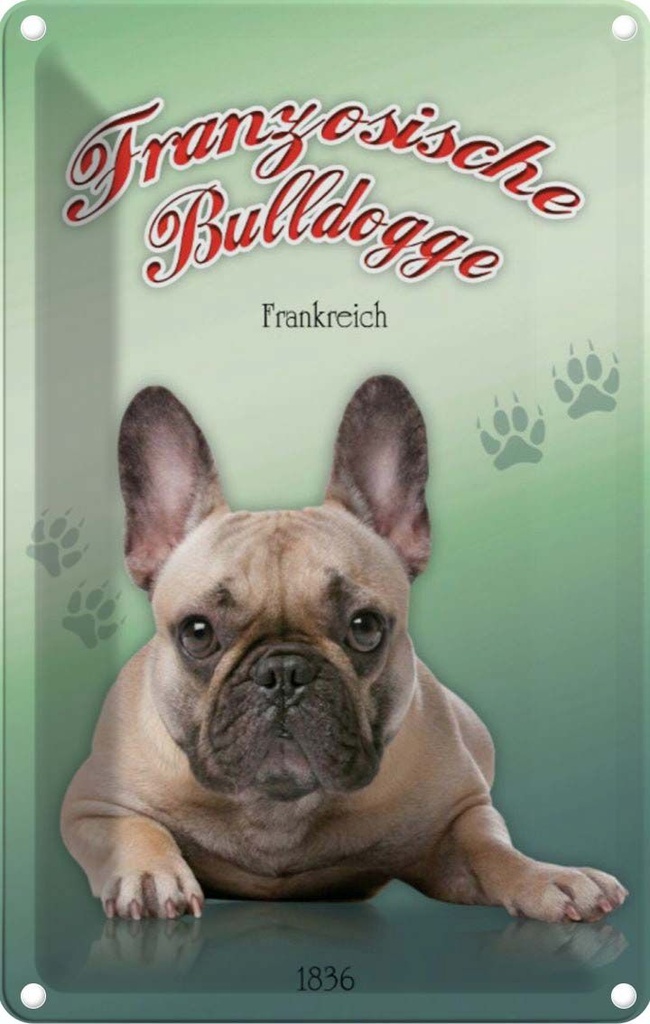 [LA-113765-2030] Blechschild 30x20 cm Hund Französische Bulldogge Tier Haustier