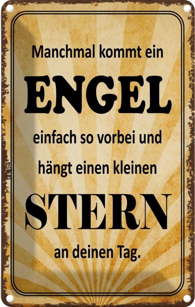 [LA-113806-2030] Blechschild 30x20 cm manchmal kommt ein Engel Dekoration Spruch Zitat