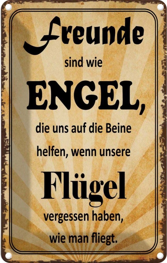 [LA-113808-2030] Blechschild 30x20 cm Freunde sind wie Engel die uns Familie